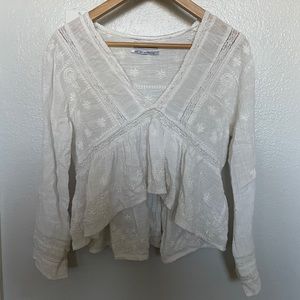 embroidered white long sleeve